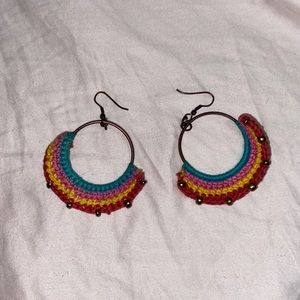 colorful earrings- metal is tarnished